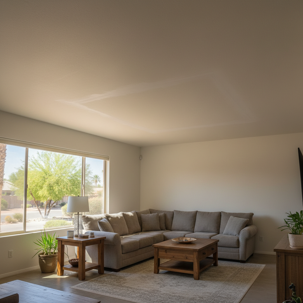 Completed ceiling water damage repair work at a residential property in Goodyear, AZ
