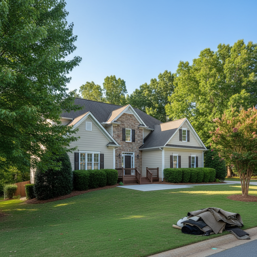 Completed water damage cleanup work at a residential property in Peachtree Corners, GA