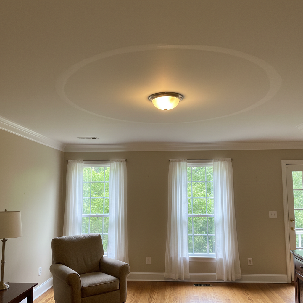 Completed ceiling water damage repair work at a residential property in Norcross, GA