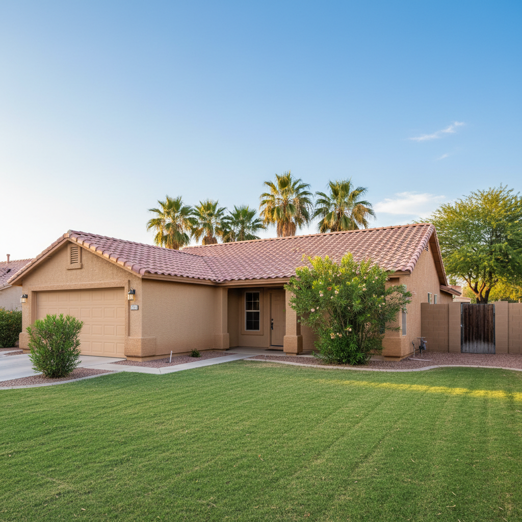 Completed flood restoration work at a residential property in Peoria, AZ