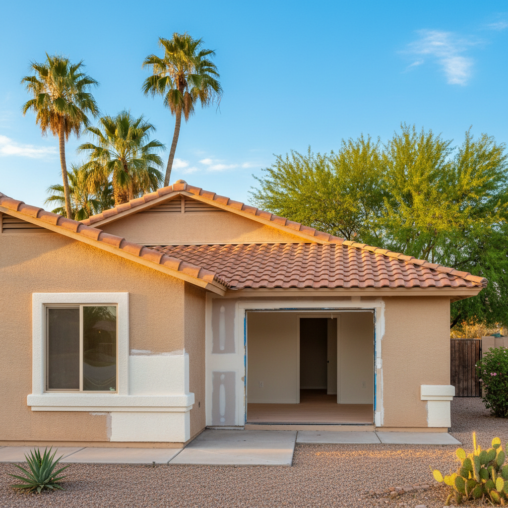 Completed water damage repair work at a residential property in Sacaton, AZ