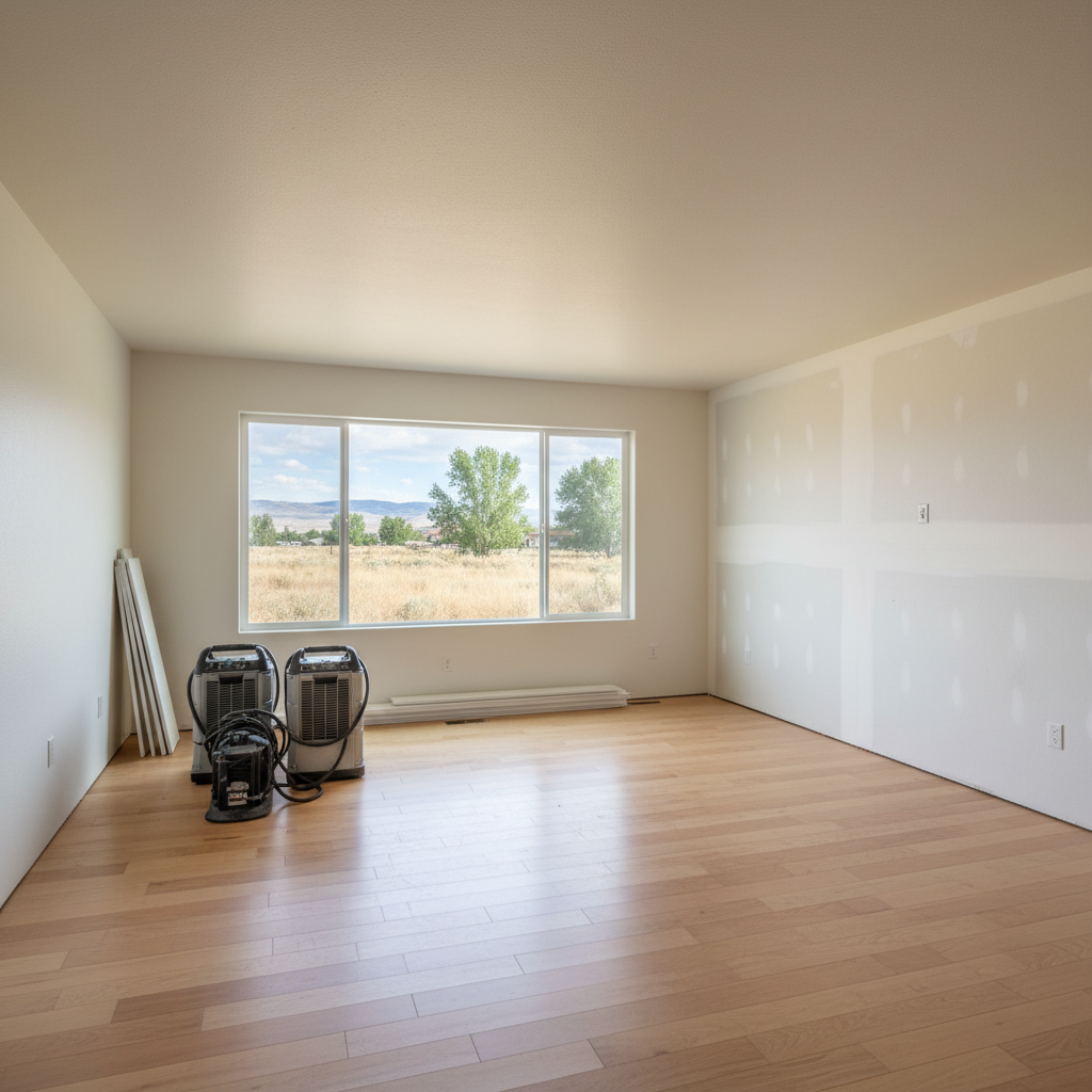 Completed water damage-related mold removal work at a residential property in Garden City, ID