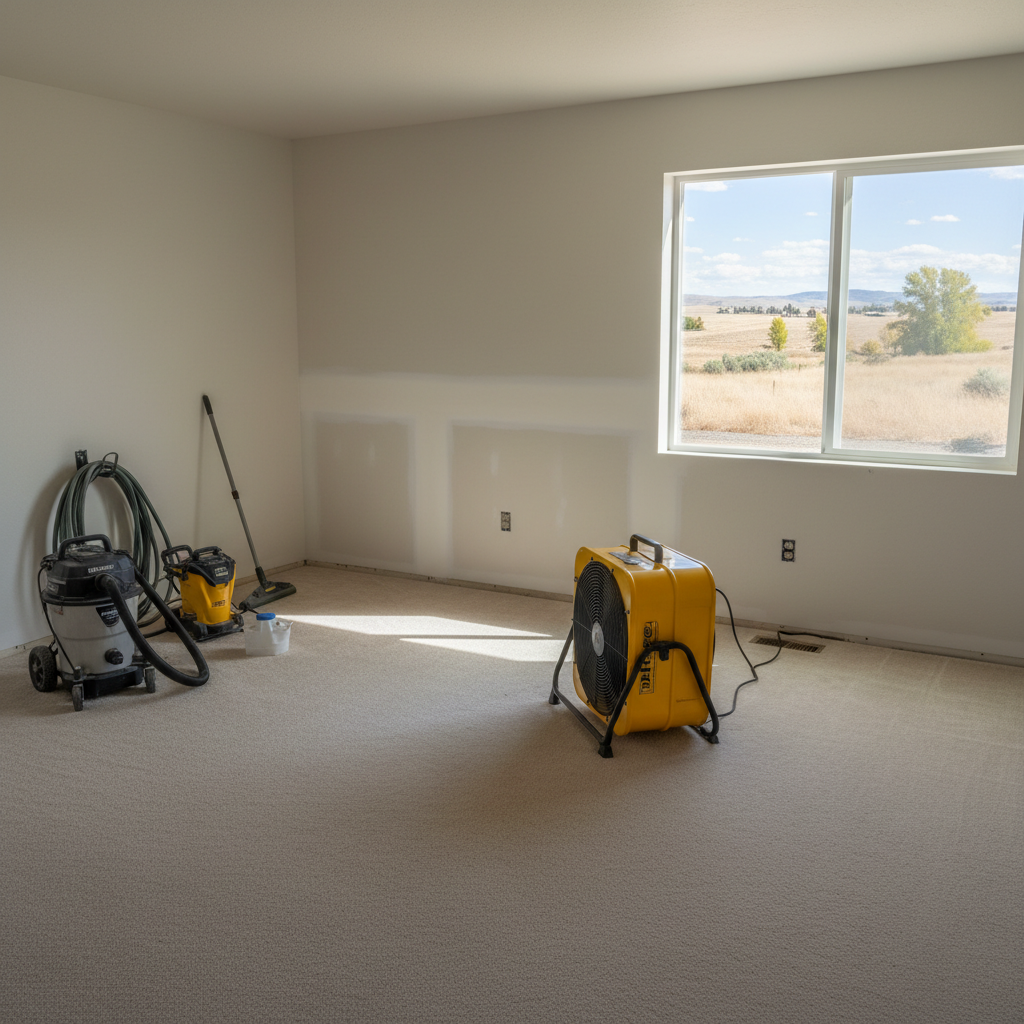 Completed burst pipe repair and cleanup work at a residential property in Melba, ID