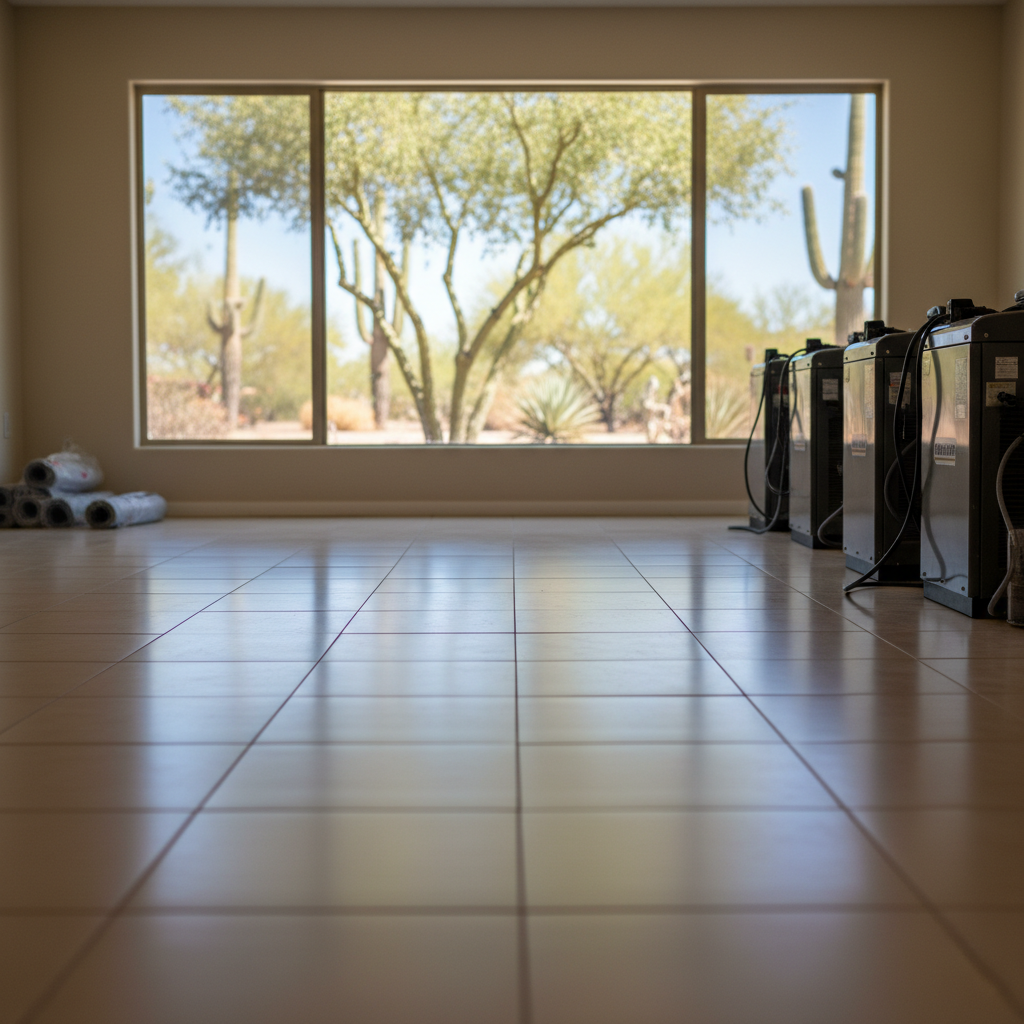 Completed basement water removal work at a residential property in Tonopah, AZ