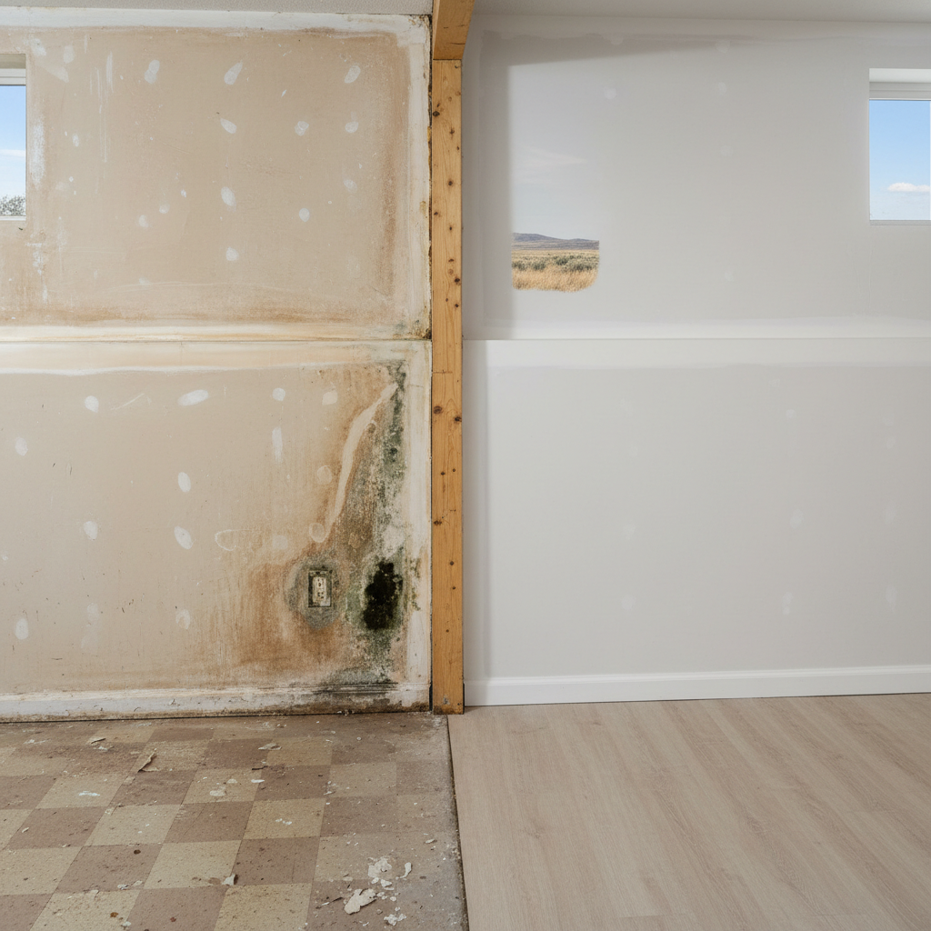 Completed mold remediation work at a residential property in Notus, ID