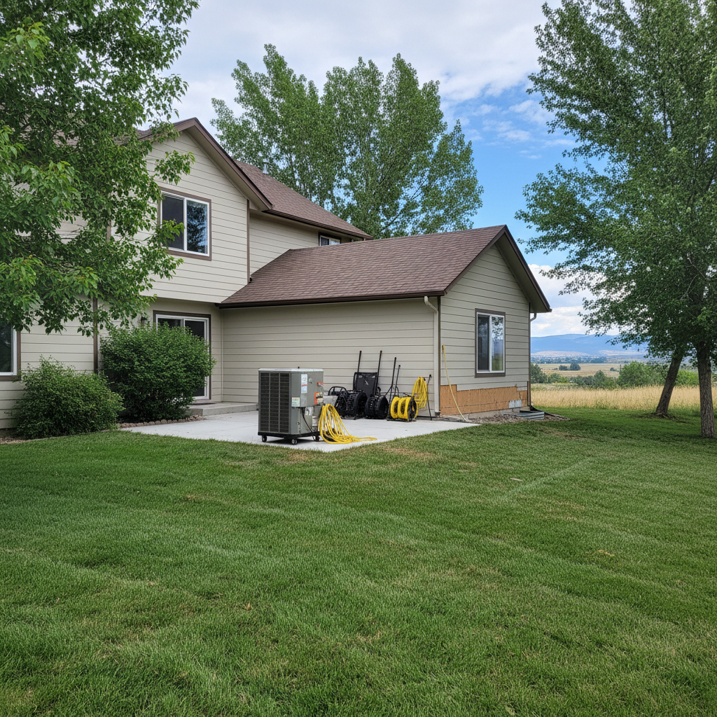 Completed dehumidification services work at a residential property in Wilder, ID