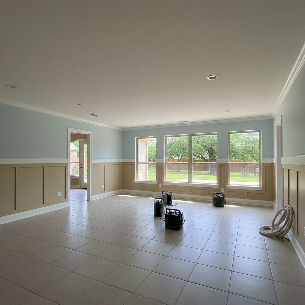 Completed basement water removal work at a residential property in Allen, TX