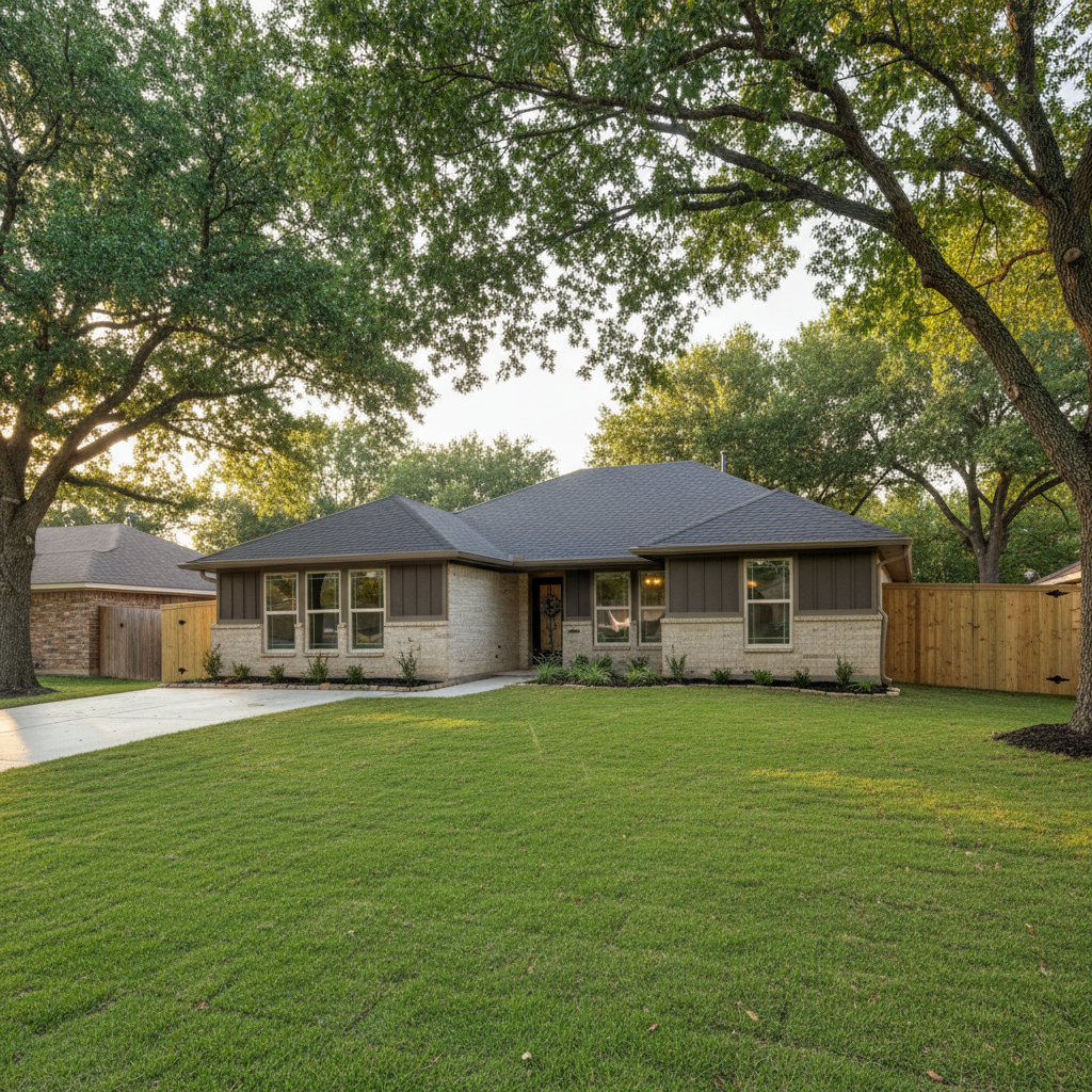 Completed flood damage restoration work at a residential property in Bedford, TX
