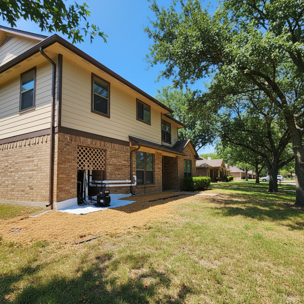 Completed crawl space water removal work at a residential property in Balch Springs, TX