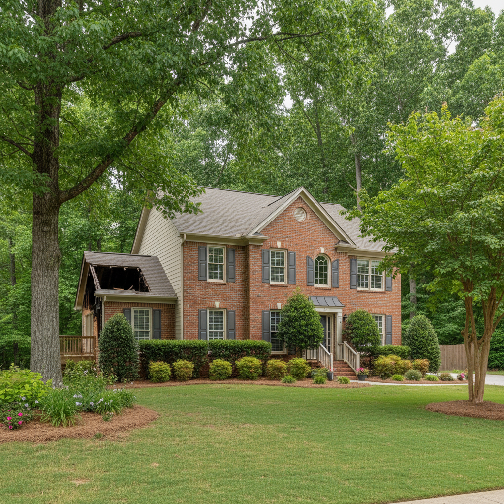Completed smoke and fire damage restoration work at a residential property in Kennesaw, GA