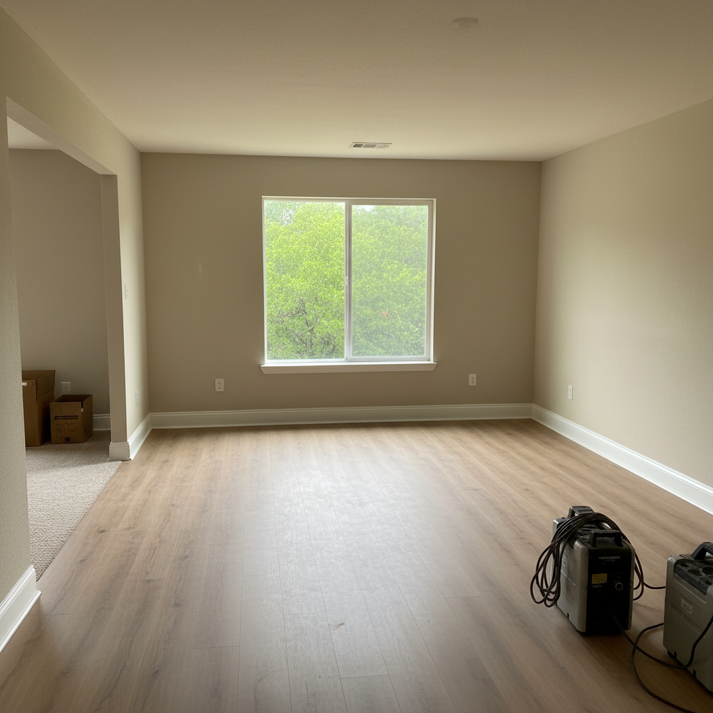 Completed water damage remediation work at a residential property in Colleyville, TX
