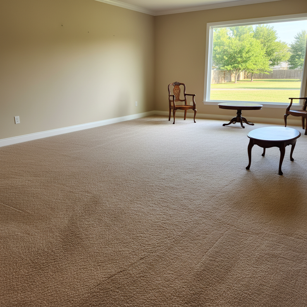 Completed carpet water damage restoration work at a residential property in Celina, TX