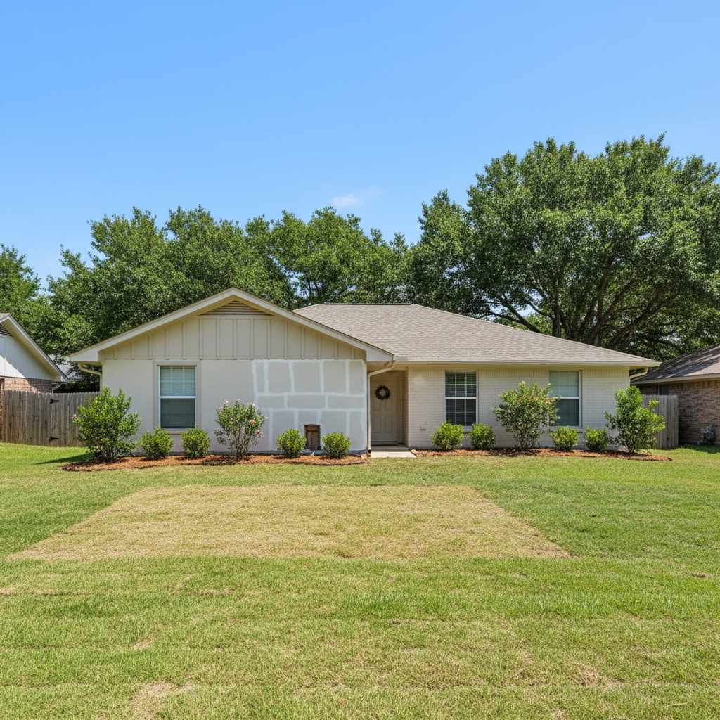 Completed burst pipe repair and cleanup work at a residential property in Collinsville, TX