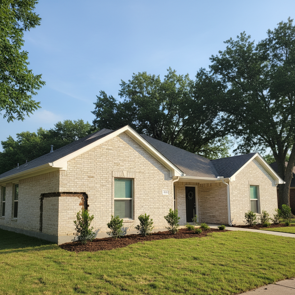 Completed water damage repair work at a residential property in Denison, TX