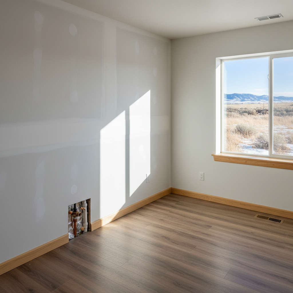 Completed burst pipe repair and cleanup work at a residential property in Kuna, ID