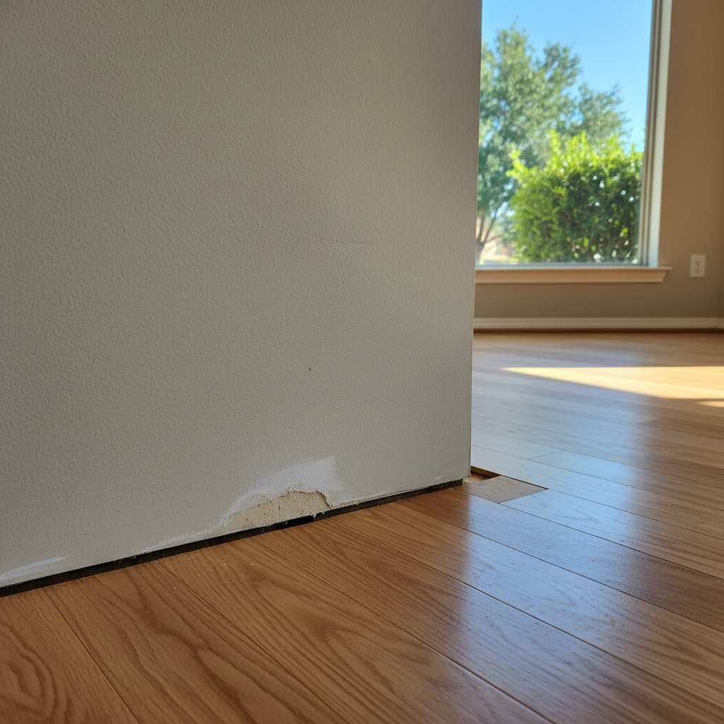 Completed water damage restoration work at a residential property in Richardson, TX