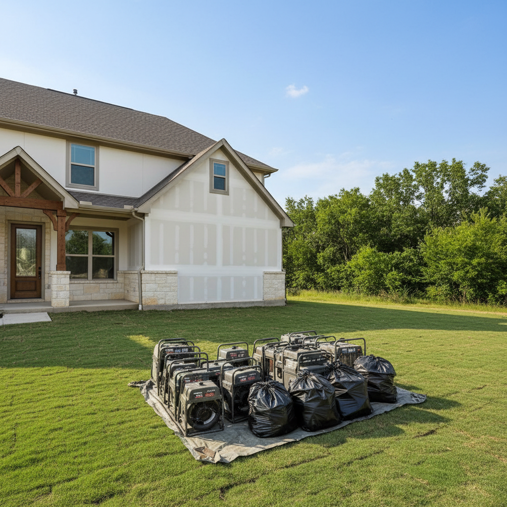 Completed burst pipe repair and cleanup work at a residential property in Prosper, TX
