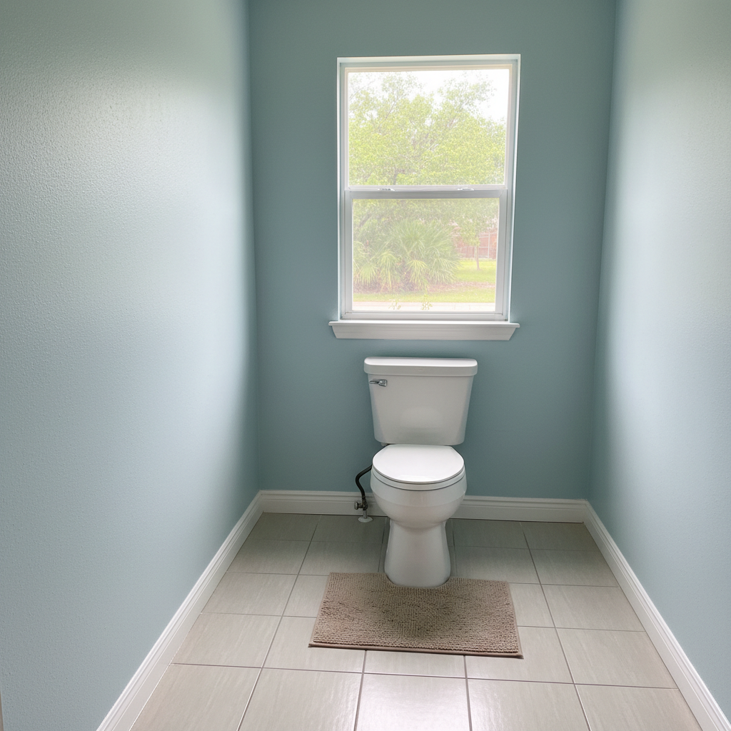 Completed toilet overflow cleanup work at a residential property in Richardson, TX