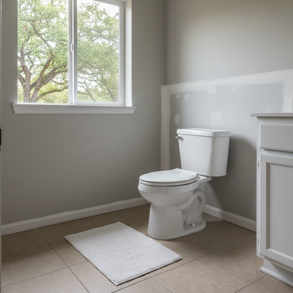 Completed toilet overflow cleanup work at a residential property in Universal City, TX