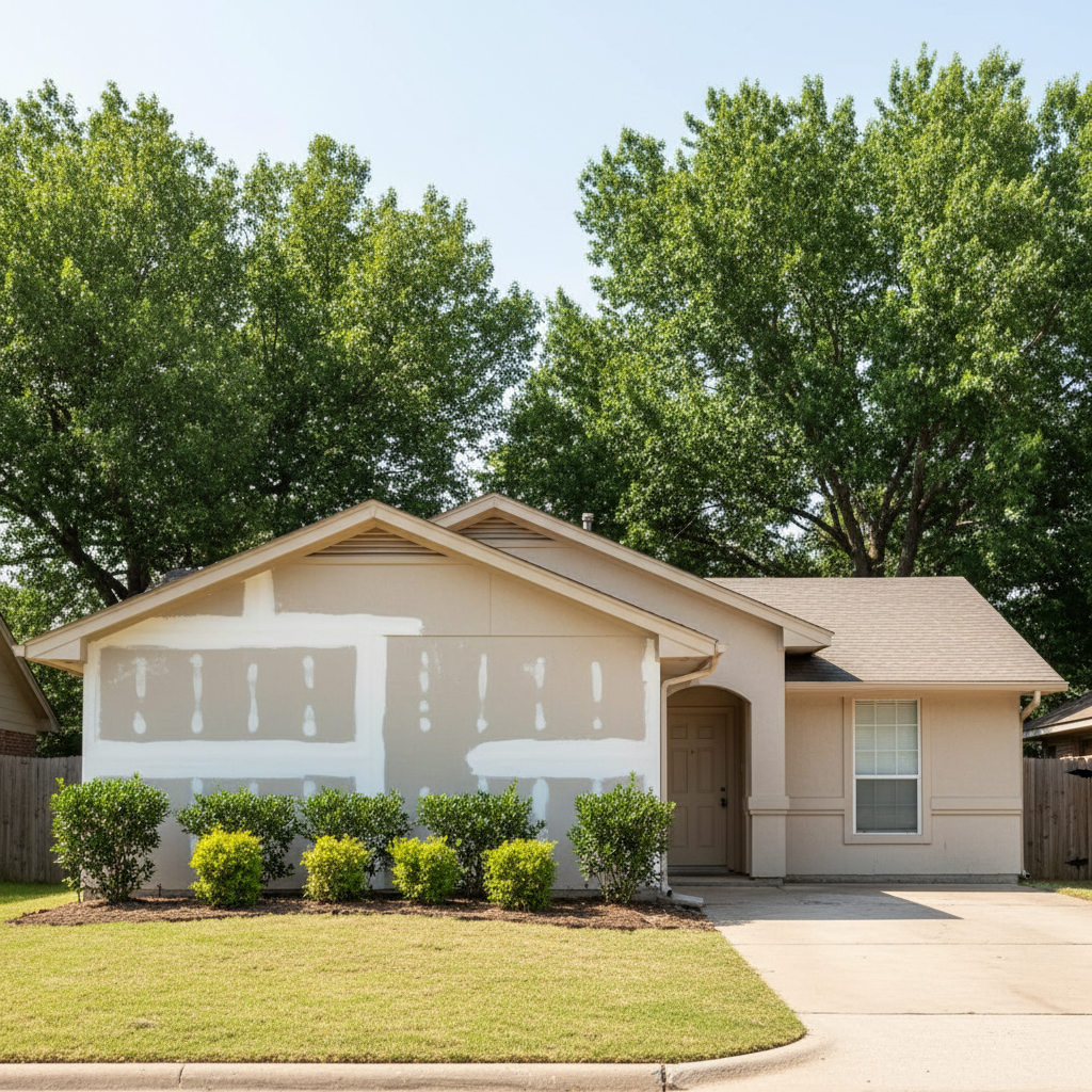 Completed burst pipe repair and cleanup work at a residential property in Carrollton, TX