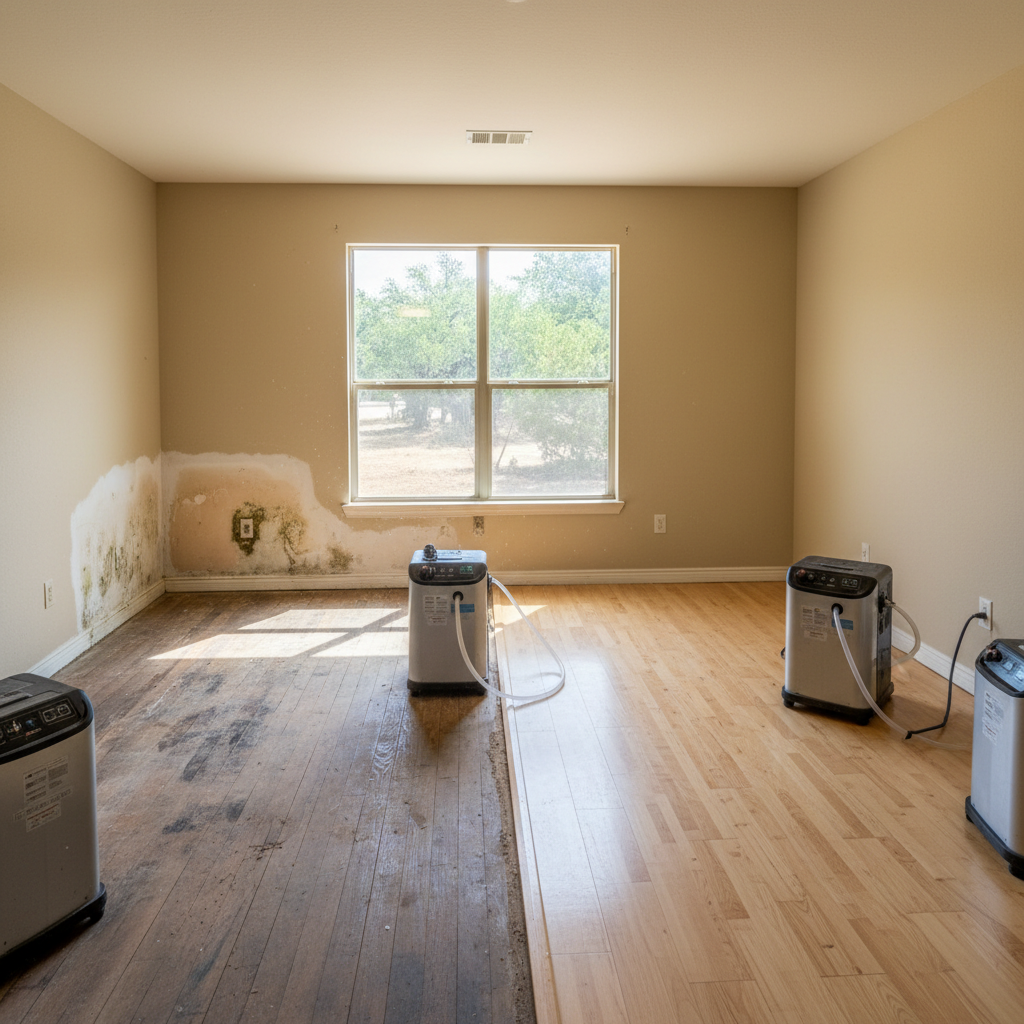 Completed dehumidification services work at a residential property in Wimberley, TX