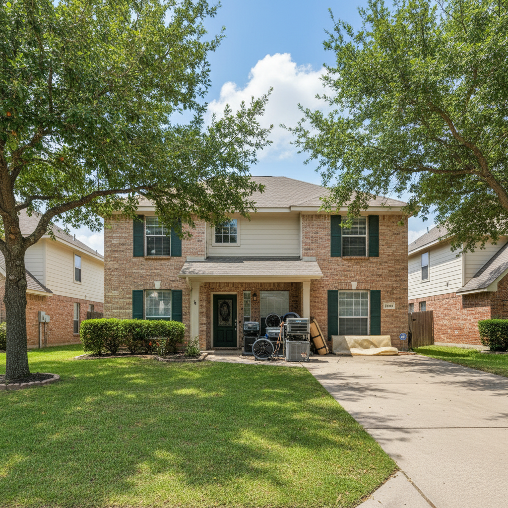 Completed water extraction services work at a residential property in Wylie, TX