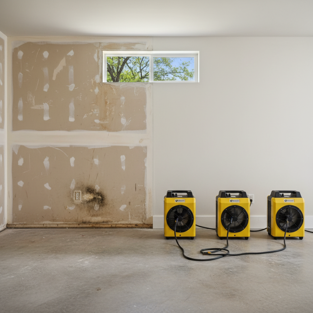 Completed dehumidification services work at a residential property in Grapevine, TX