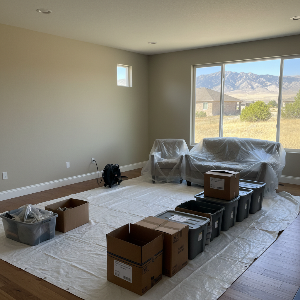 Completed content pack-out and restoration work at a residential property in Orem, UT