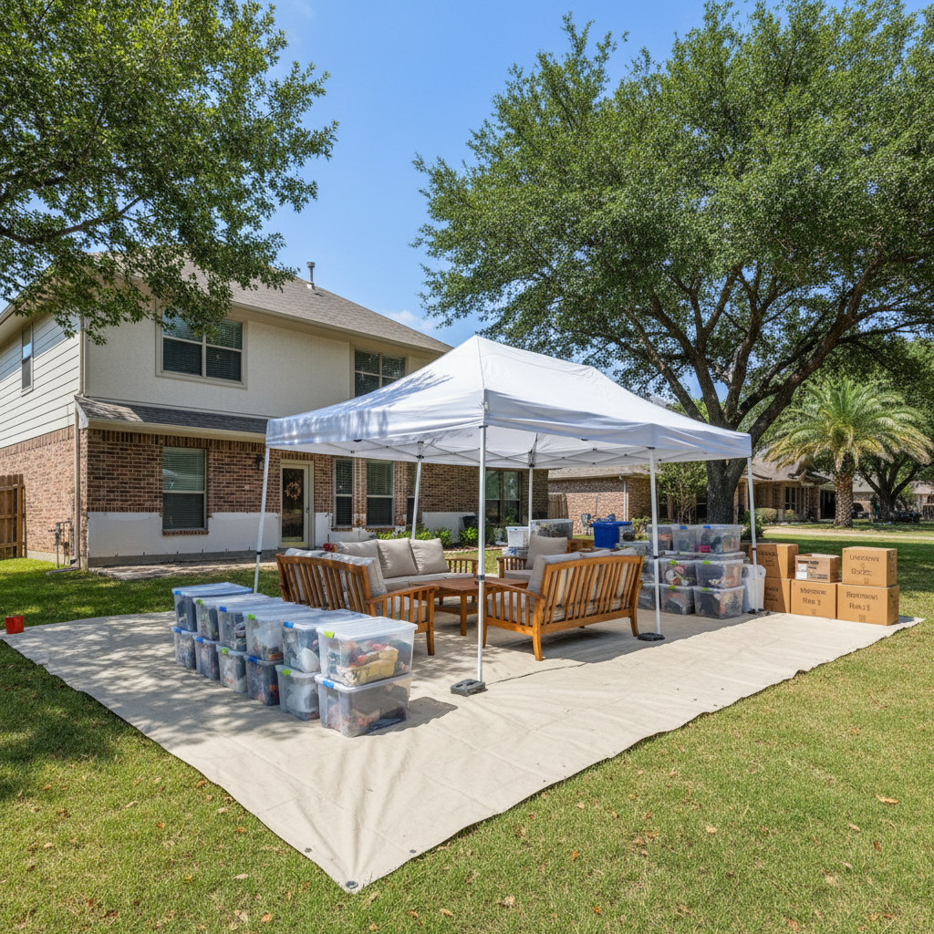 Completed content pack-out and restoration work at a residential property in San Marcos, TX