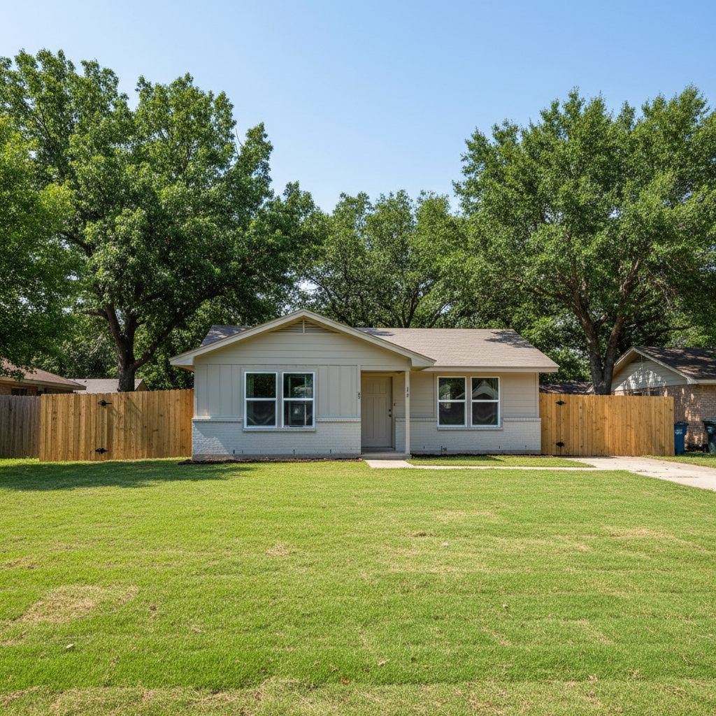 Completed flood cleanup work at a residential property in Sherman, TX