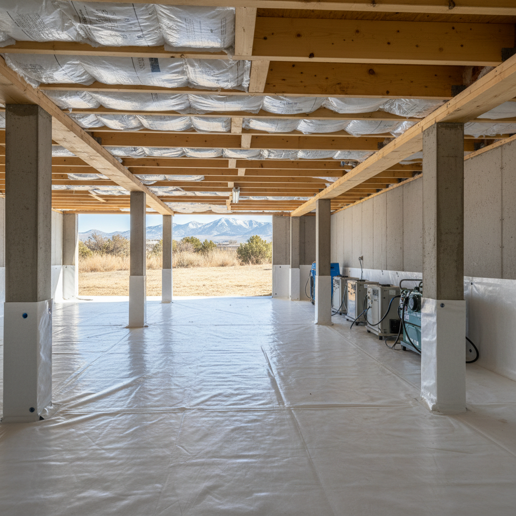 Completed crawl space water removal work at a residential property in Santaquin, UT