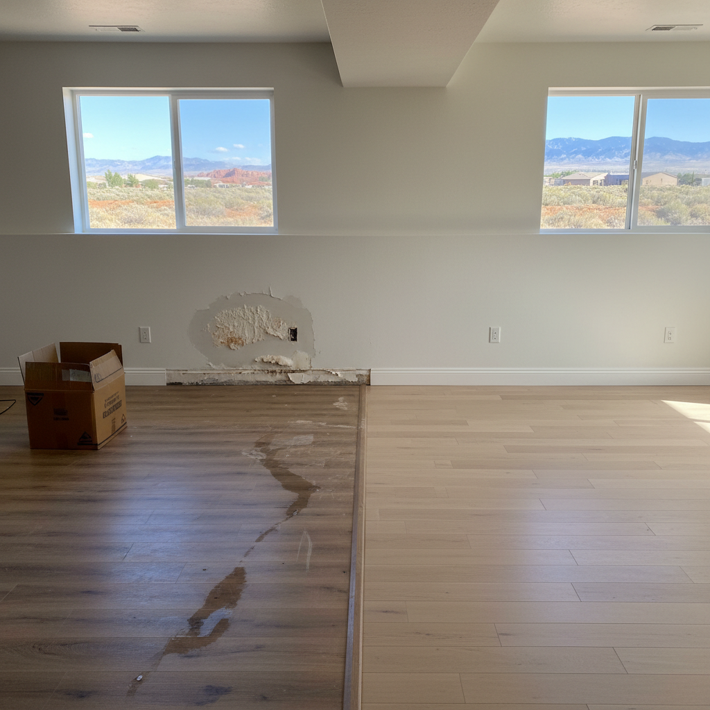 Completed emergency water cleanup work at a residential property in Vineyard, UT