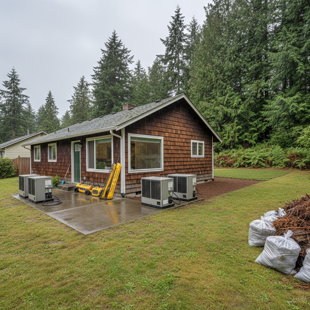 Completed structural drying work at a residential property in Bucoda, WA