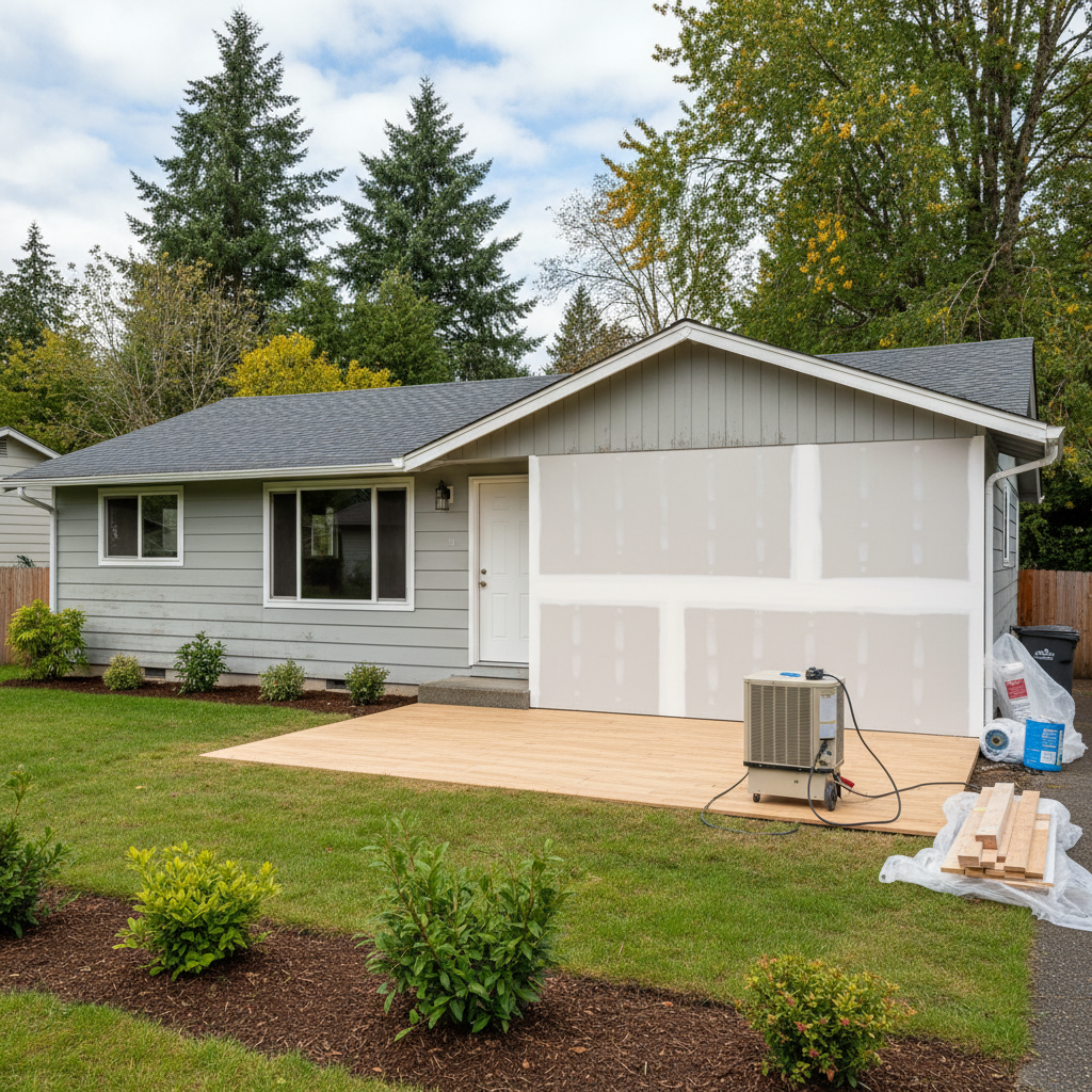 Completed structural drying work at a residential property in Bothell, WA