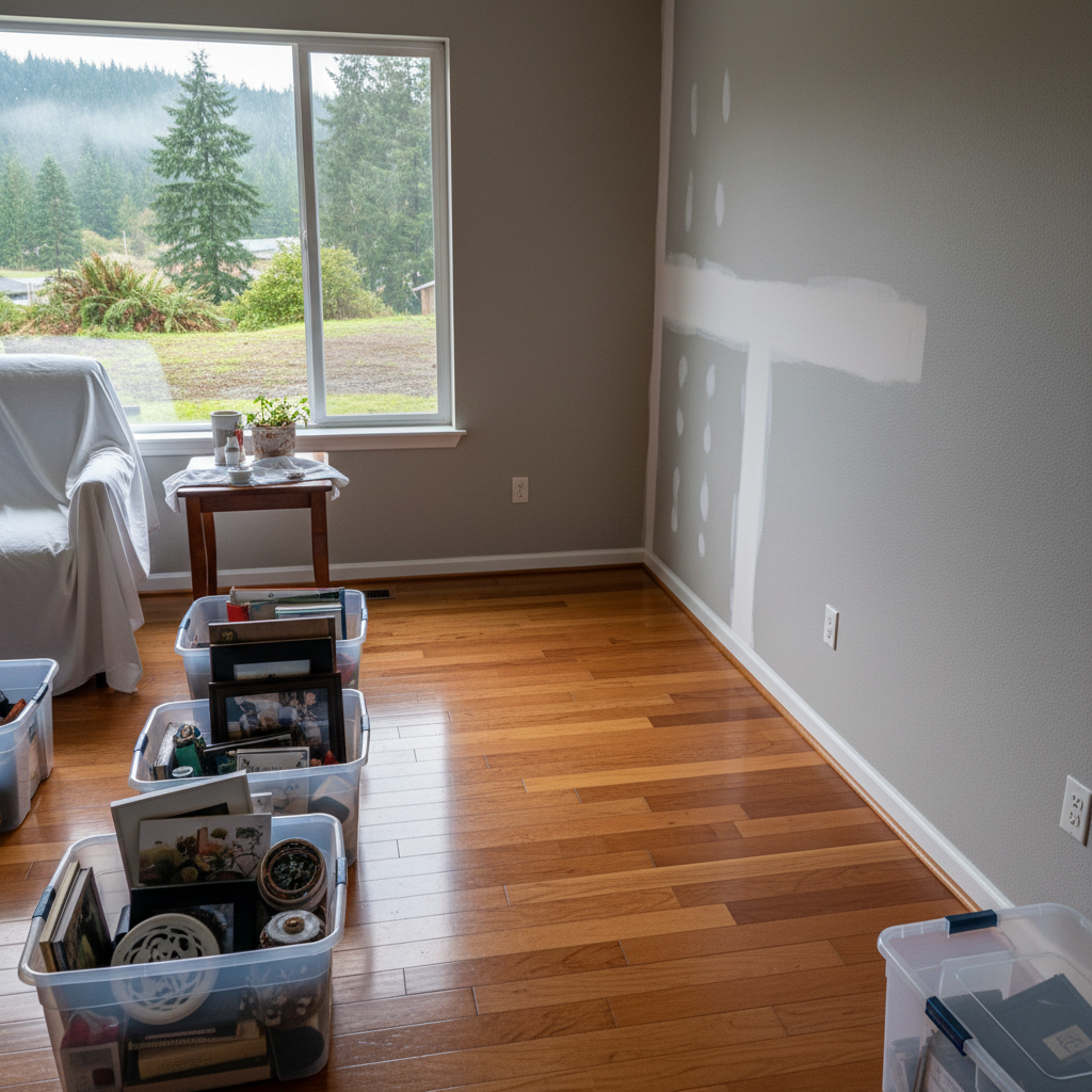 Completed content pack-out and restoration work at a residential property in Bucoda, WA