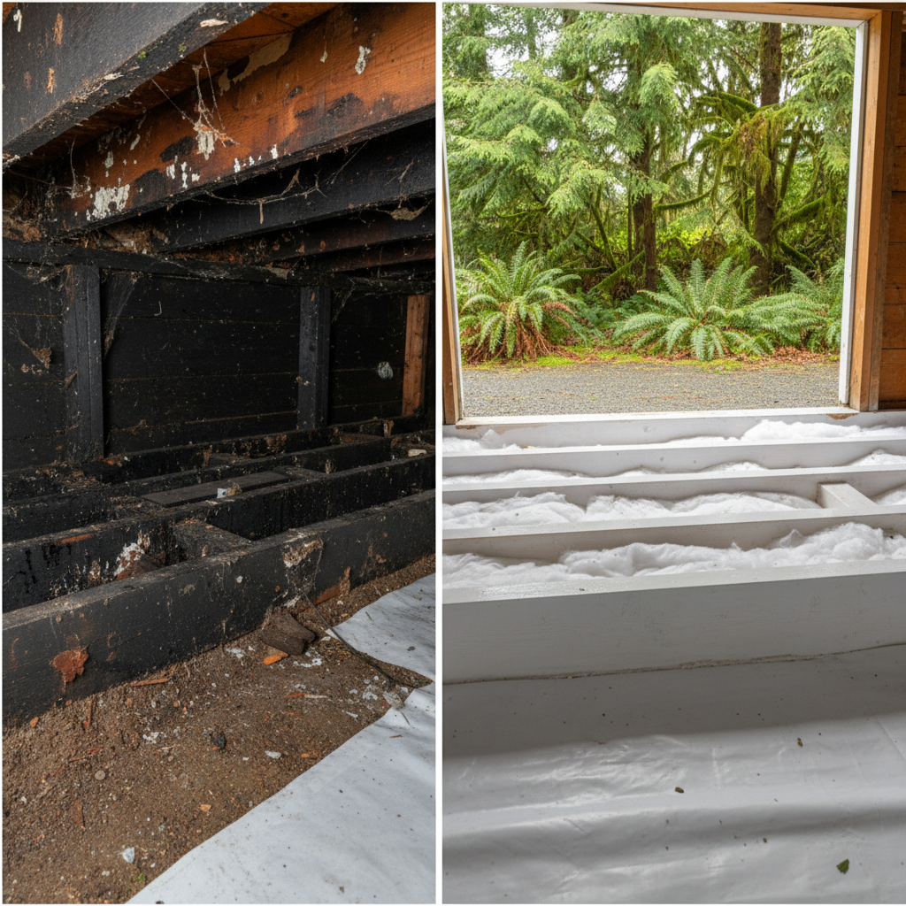 Completed water damage-related mold removal work at a residential property in Edmonds, WA