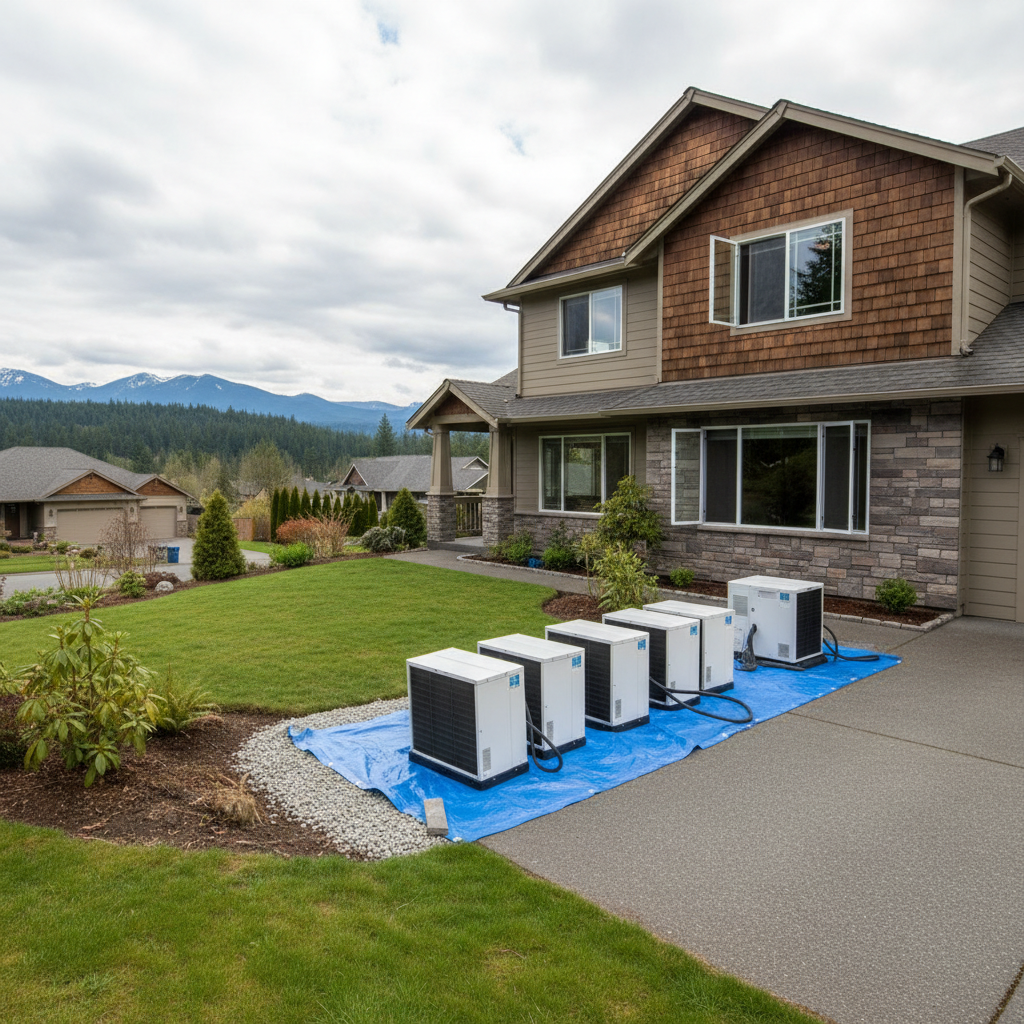 Completed basement water removal work at a residential property in Enumclaw, WA