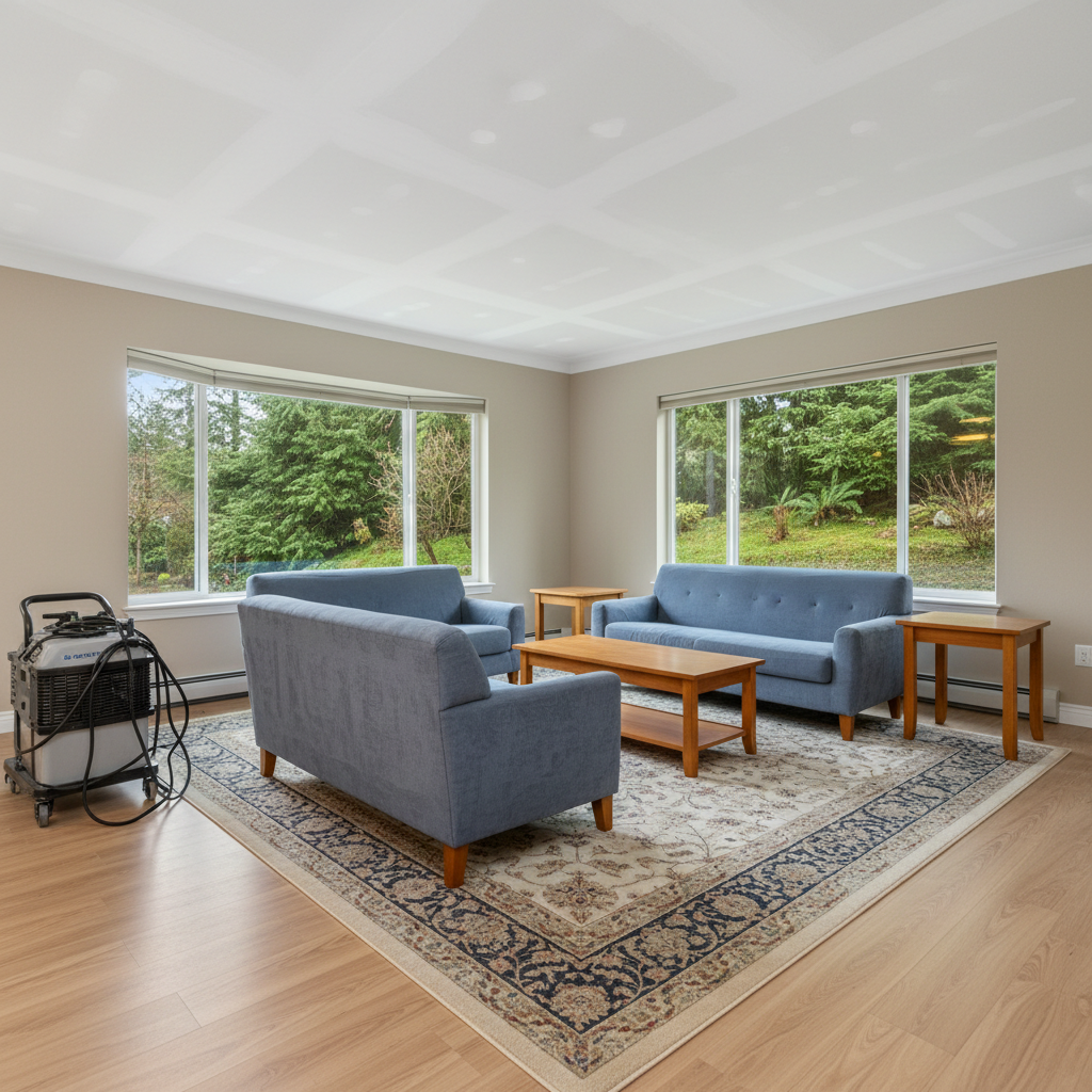 Completed burst pipe repair and cleanup work at a residential property in Everett, WA