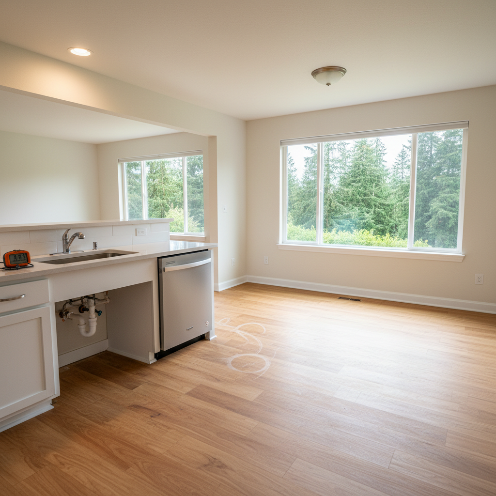 Completed appliance leak cleanup work at a residential property in Federal Way, WA