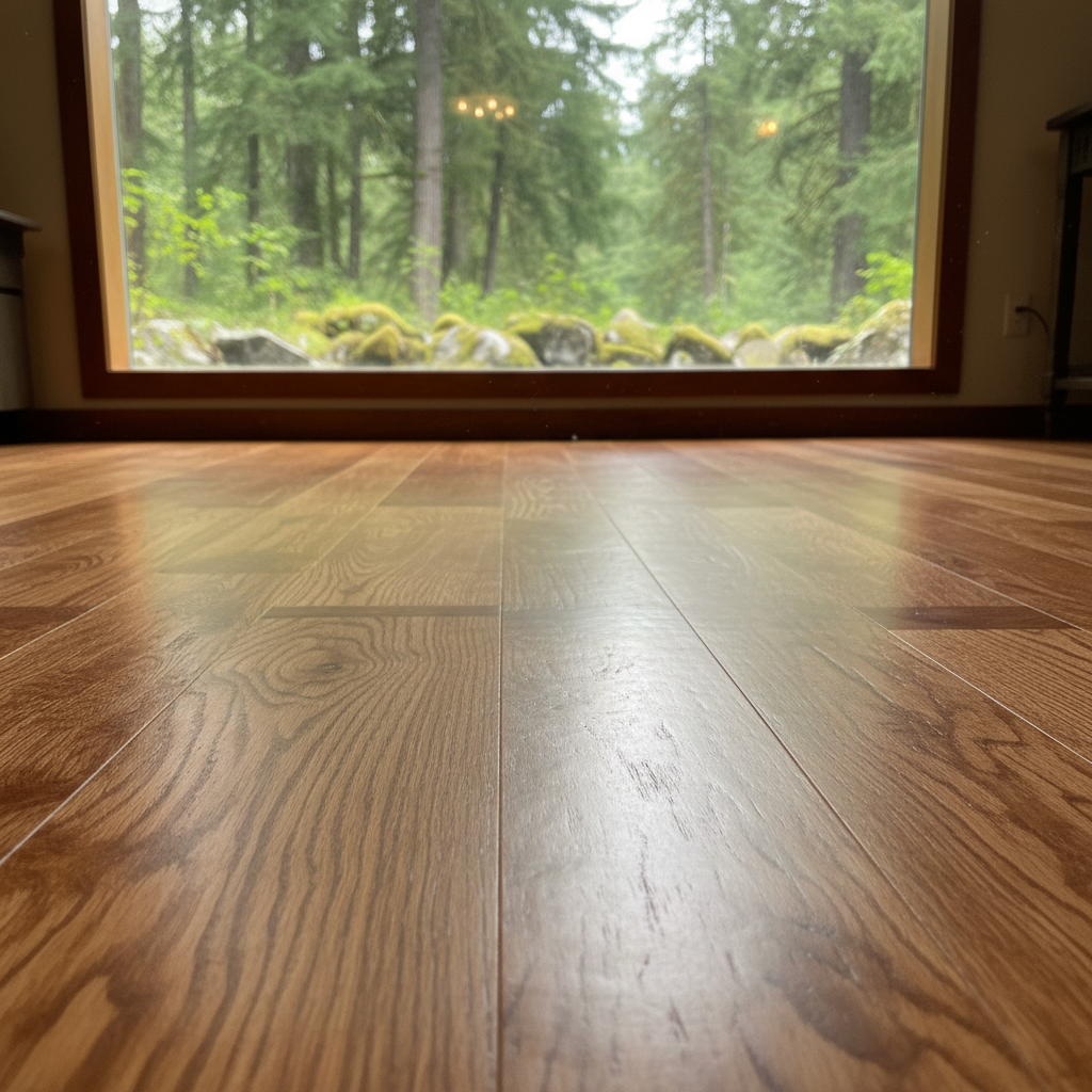 Completed hardwood floor water damage restoration work at a residential property in Index, WA