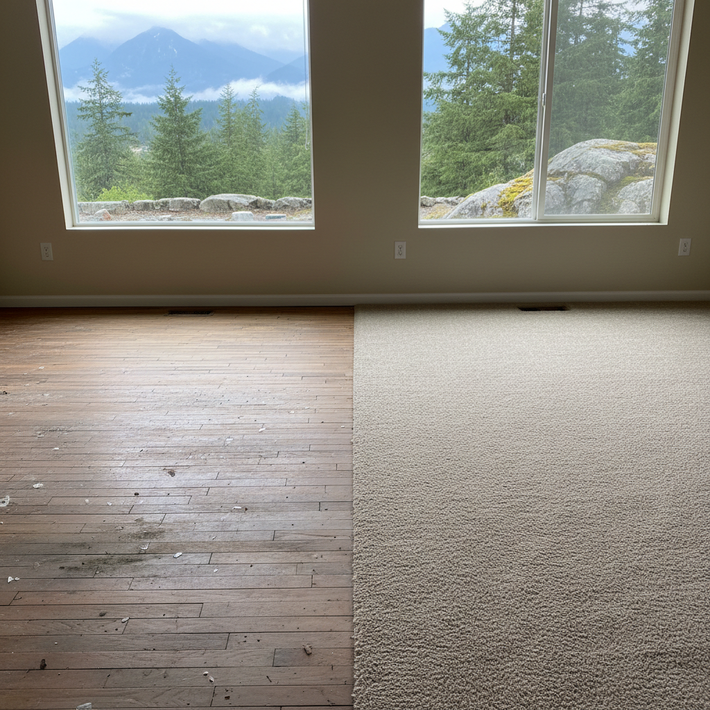 Completed carpet water damage restoration work at a residential property in Index, WA