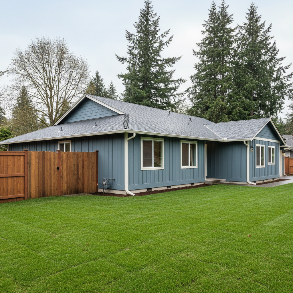 Completed storm damage restoration work at a residential property in Kent, WA