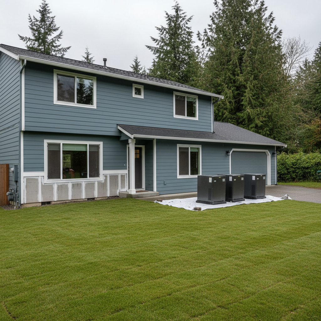 Completed emergency water cleanup work at a residential property in Lynnwood, WA