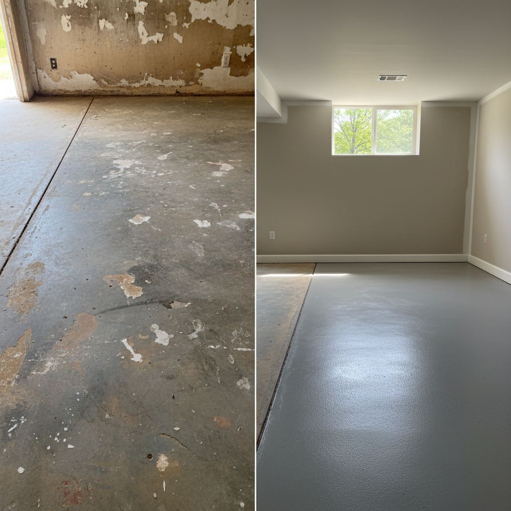 Completed basement water removal work at a residential property in Gordonville, TX