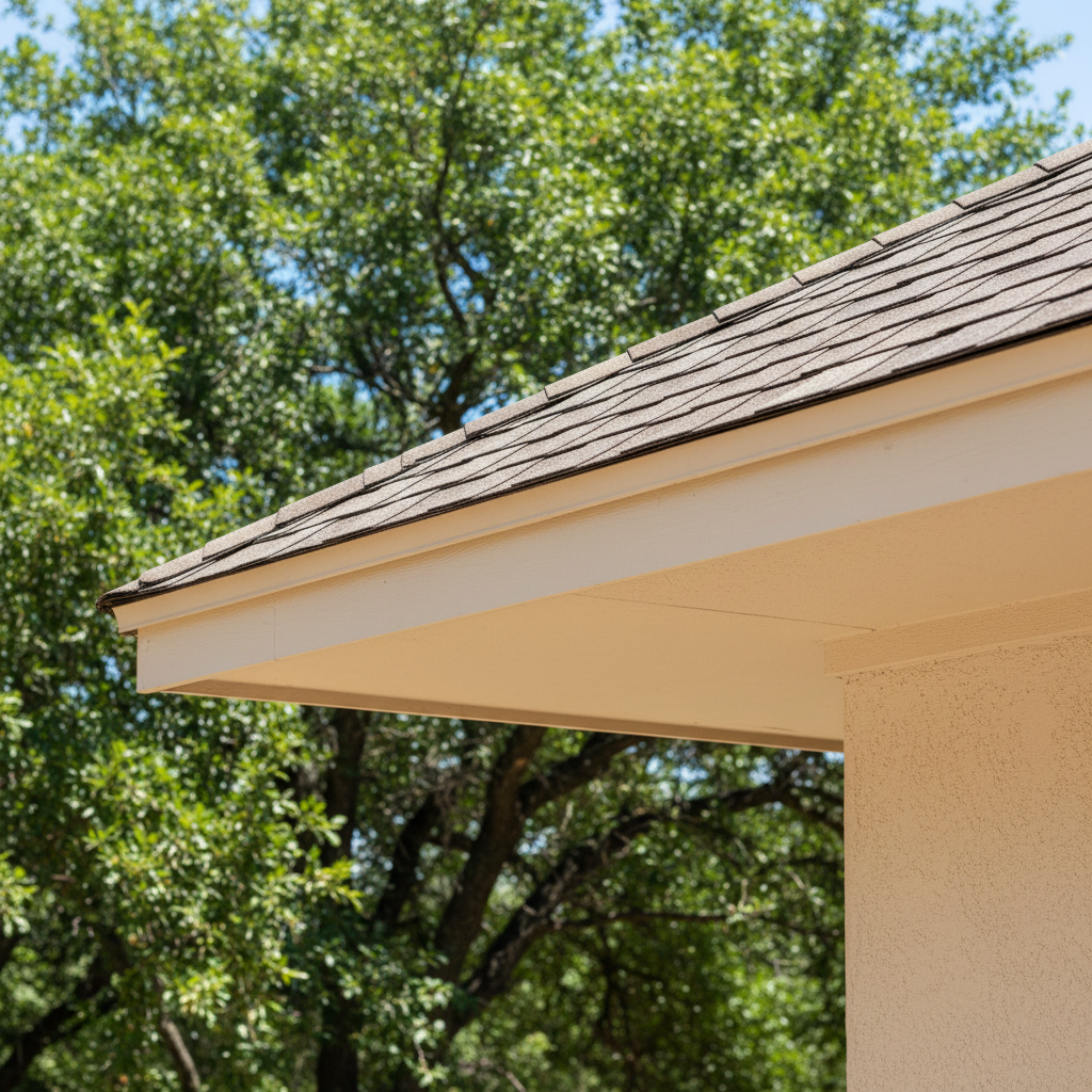 Completed roof leak water damage repair work at a residential property in Kyle, TX