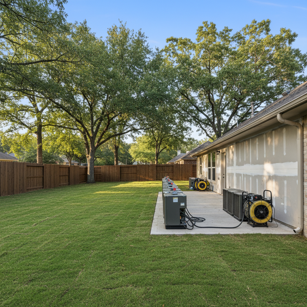 Completed emergency water cleanup work at a residential property in Mckinney, TX