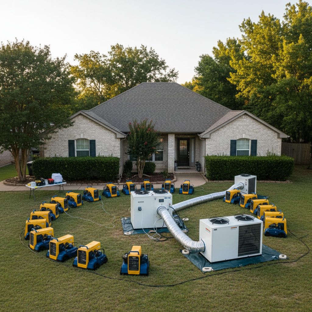 Completed structural drying work at a residential property in Pottsboro, TX