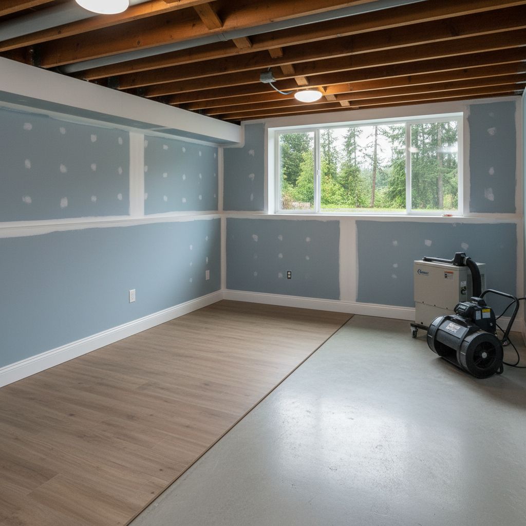 Completed water damage-related cleanup & repair work at a residential property in Olympia, WA