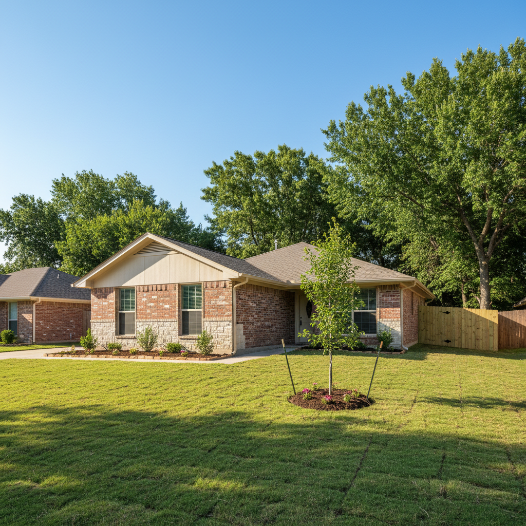 Completed water damage remediation work at a residential property in Denison, TX