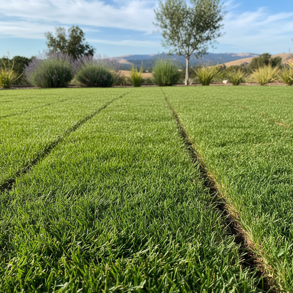 Completed sod installation work at a residential property in Napa, CA
